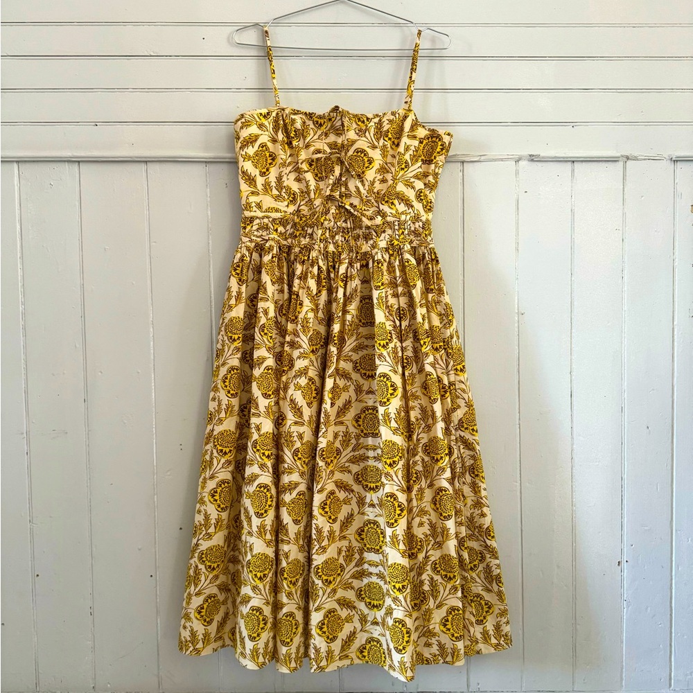 NWT RHODE Katrina Garden of Dreams Golden floral dress size 10